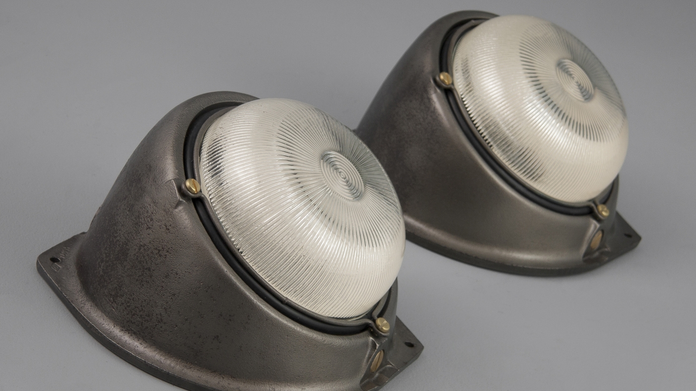 British enamel pendants and vintage industrial wall lights