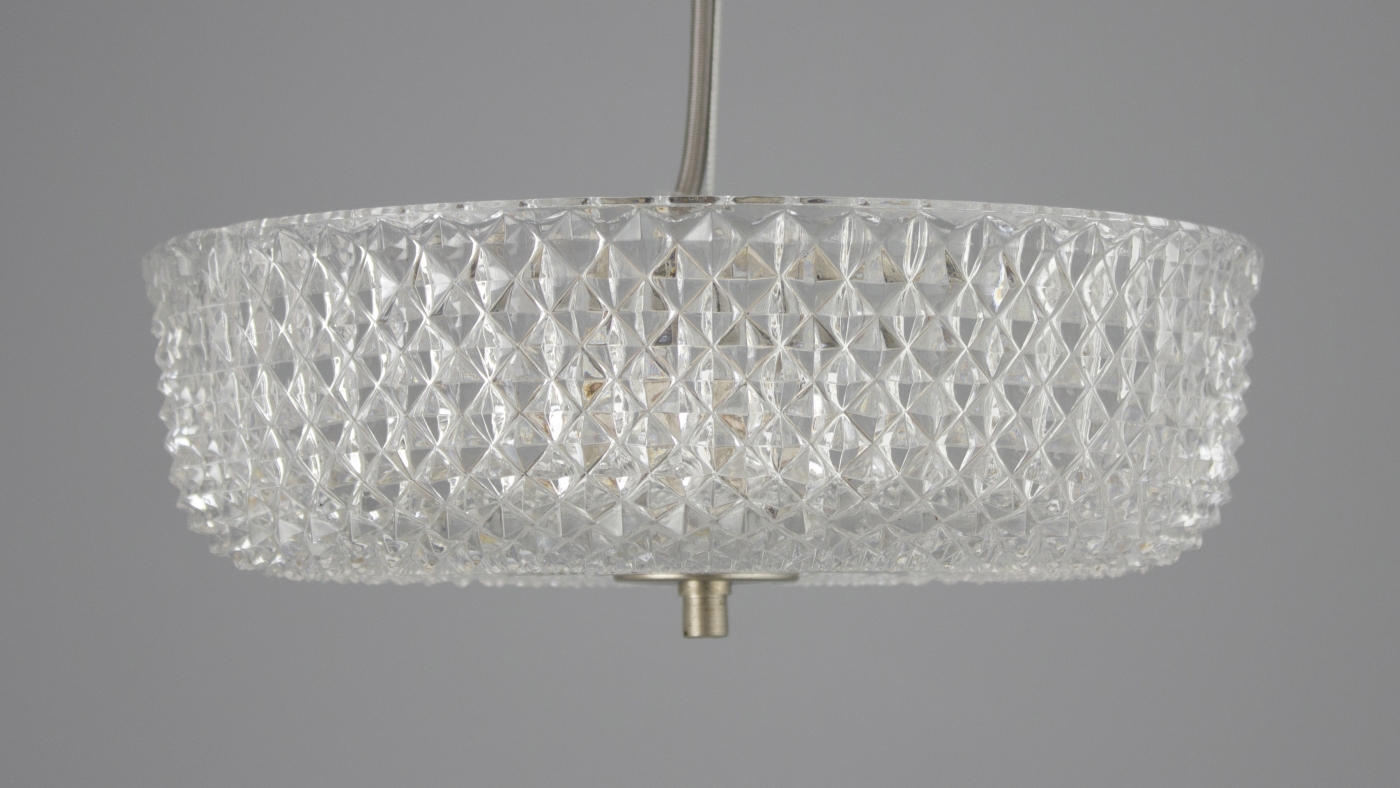 Retro Czech glass wall lights and prismatic pendant